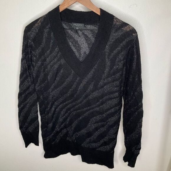 Rag & Bone Germain Metallic Zebra Striped Sweater - Picture 3 of 6